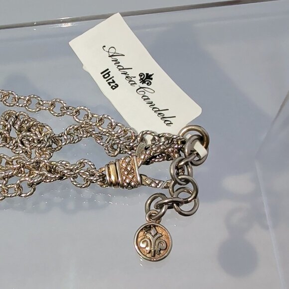 NWT Andrea Candela Ibiza Sterling Silver18K Necklace W/ Yellow Quartz Pendant - Picture 5 of 11